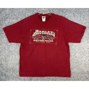 Harley-Davidson Red Shirt 2005 Oklahoma City 100% Cotton Made in USA Men’s XL